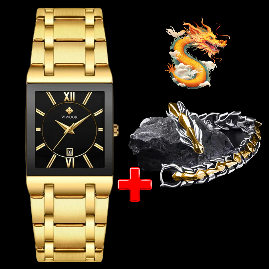 ⭐RELOJ MAGNATE DORADO ⭐ (MAS BRAZALETE DRAGON)🐉