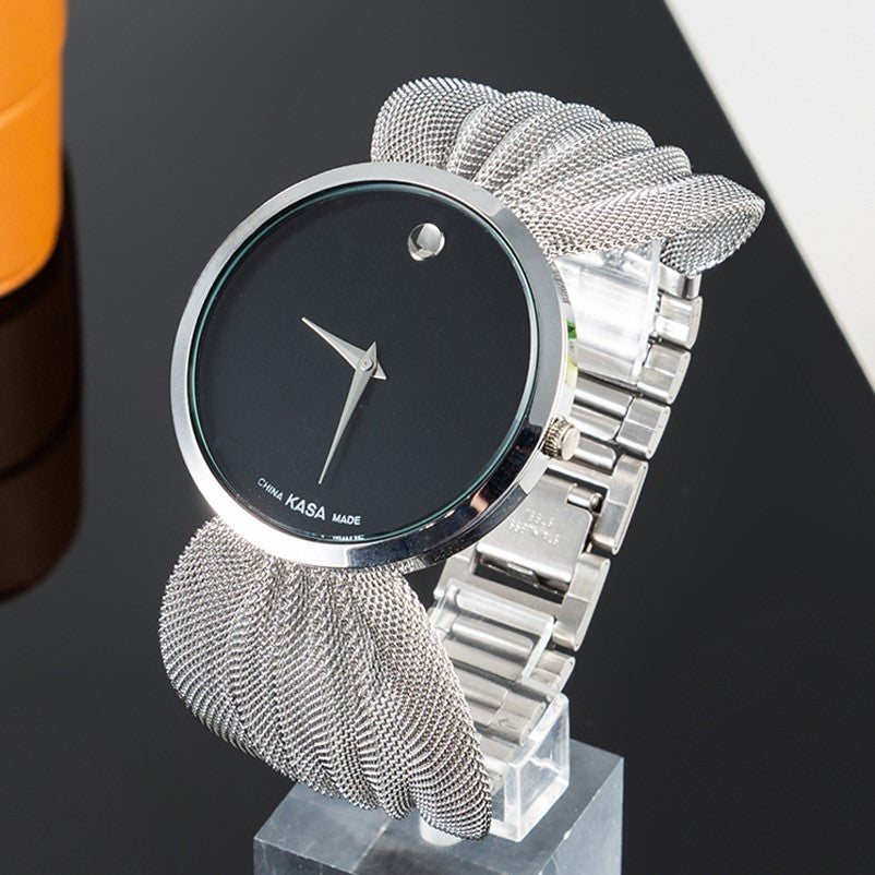 Reloj Esfera Plata Mas Regalo Brazalete